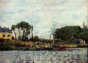 Alfred Sisley Boote bei Bougival oil painting